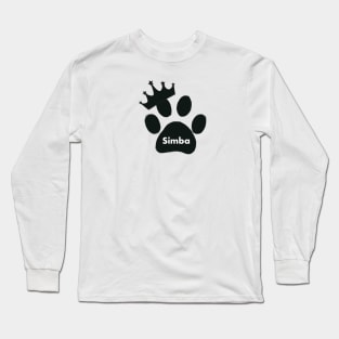 simba cat name made of hand drawn paw prints Long Sleeve T-Shirt